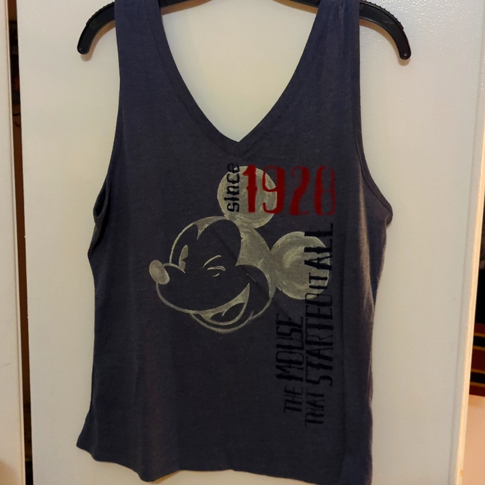 Blue, Sleeveless Mickey Mouse Tank Top